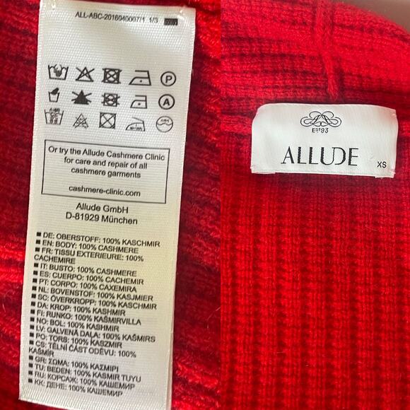 ALLUDE 100% Cashmere Ribbed Open Front Cardigans in Red Size XS - Picture 10 of 11